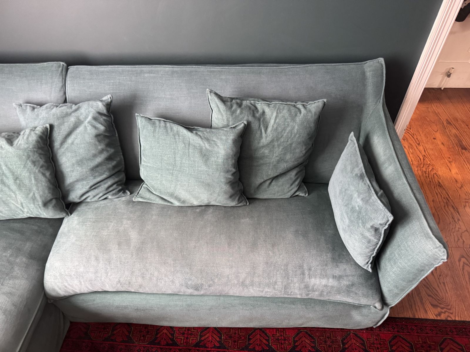 Love Your Home Sophie Chaise Corner Sofabed In Green Cotton/Linen photo 2000.0