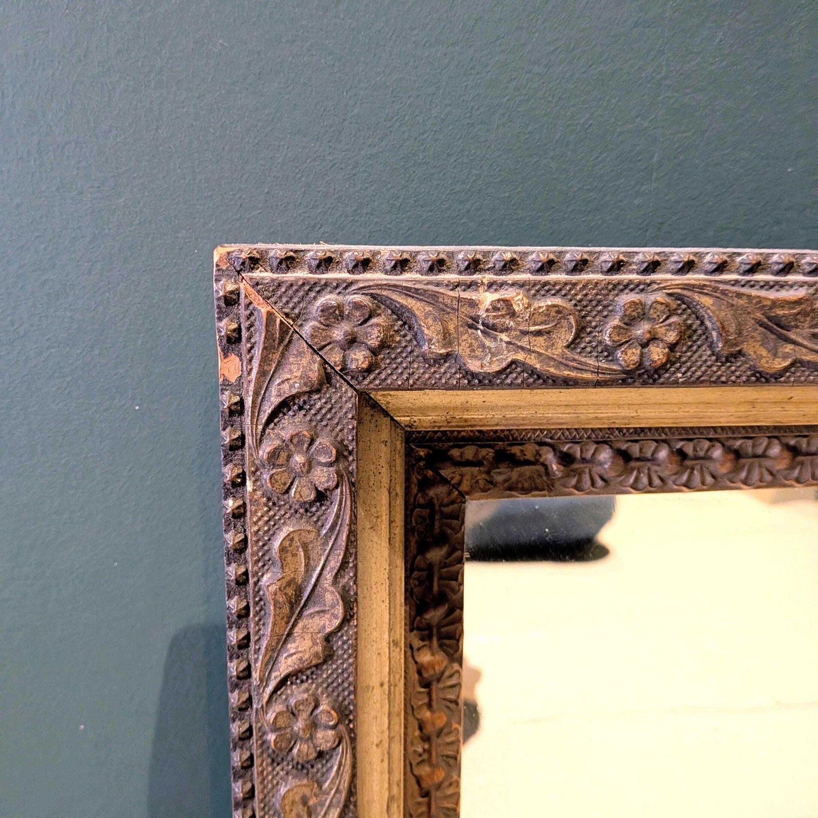 A Small Antique French Gilt Framed Wall Mirror With Original Plate C19th photo Home Decor