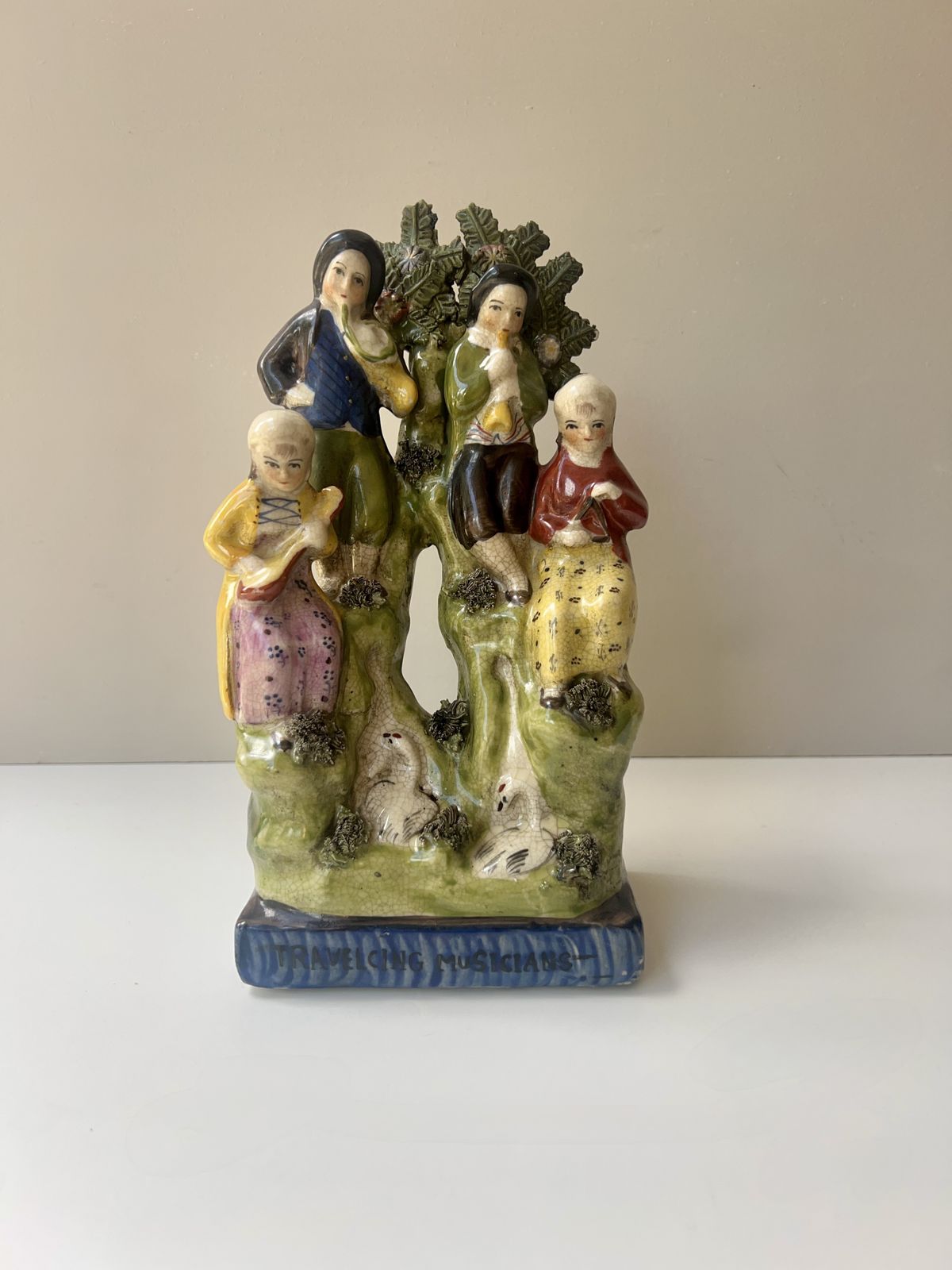 Antique Staffordshire Travelling Musicians With Bocage photo furniture