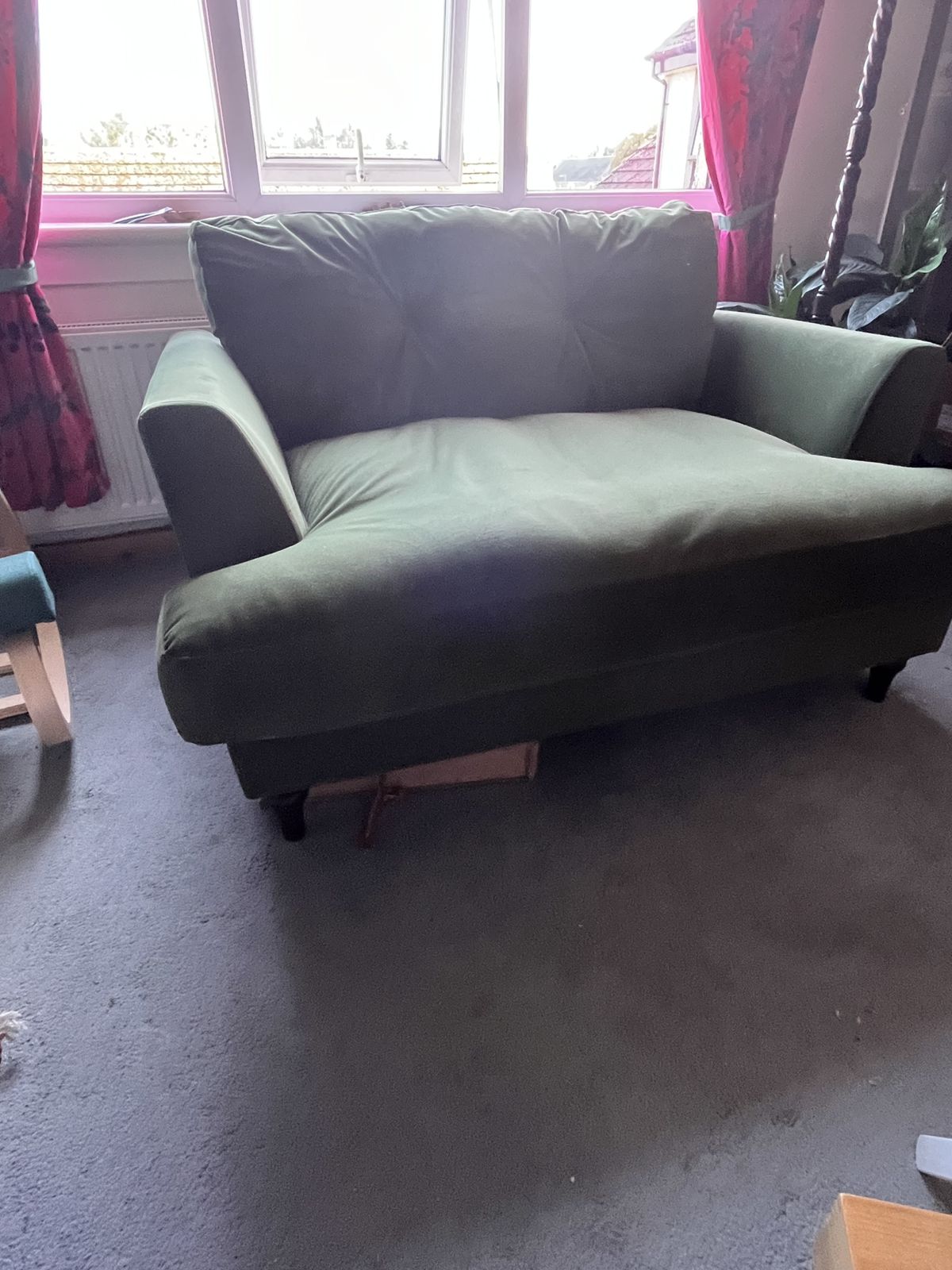 Brand New:  Patterdale Green Velvet Cuddler photo for sale