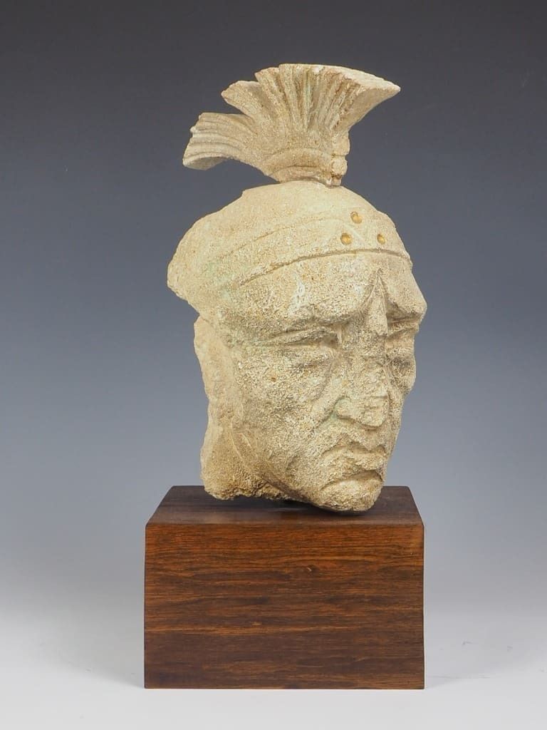 Antique Venetian Stone Head Of A Roman Gladiator