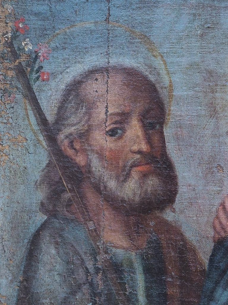 Antique Italian School Religious Oil Painting "The Visitation" photo Art