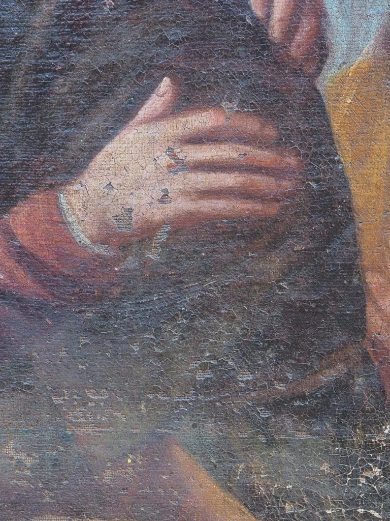 Antique Italian School Religious Oil Painting "The Visitation" photo vinterior
