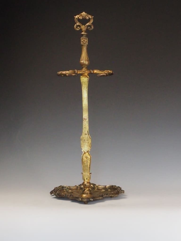 Antique Brass Fireside Tool Stand | Ornate Victorian Hearth Accessory photo 425.0
