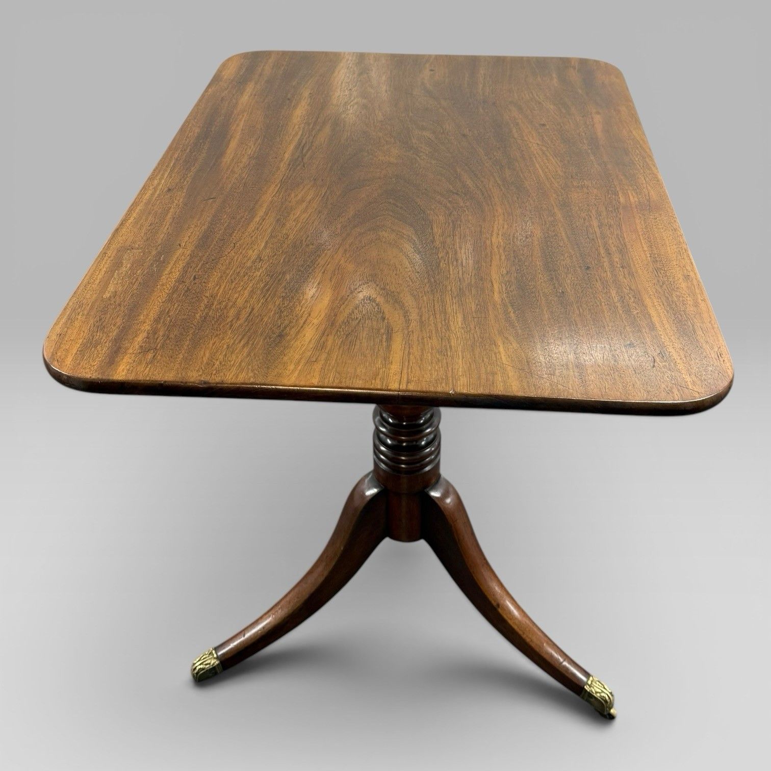 Antique Regency Mahogany Tilt Top Occasional Table With Brass Casters photo buy
