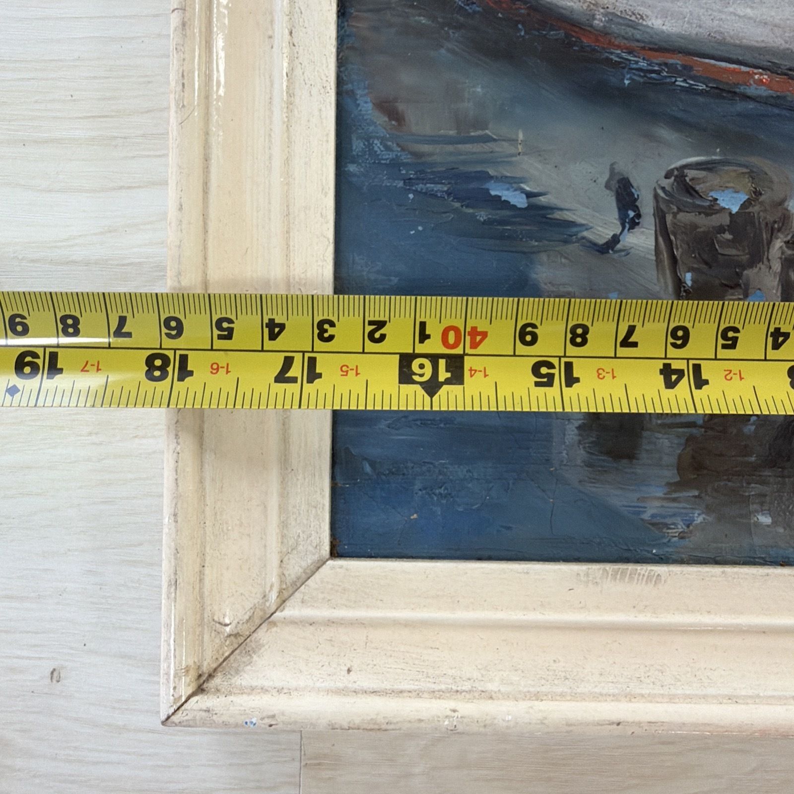 photo furniture Original Oil Painting By Moop Mid Century Fishing Boat Scene