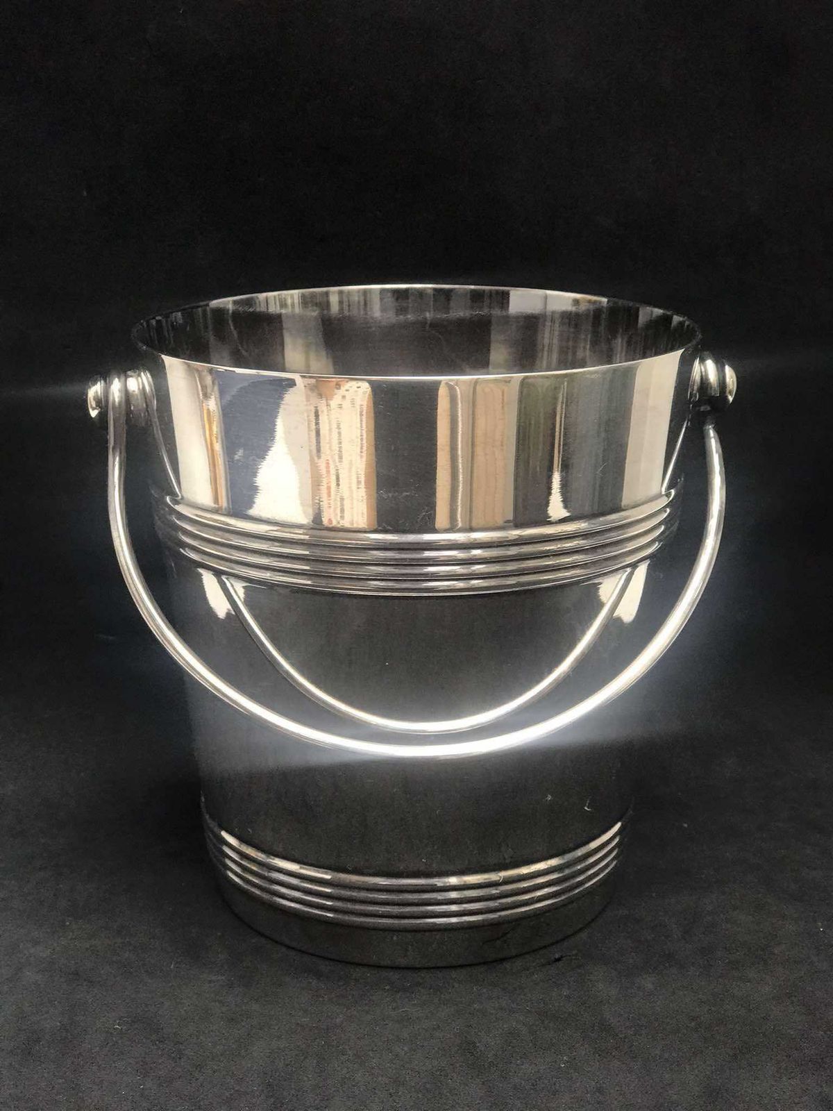Vintage Christofle Biarritz Ice Bucket: Silver Plated Art Deco Barware photo 196.0