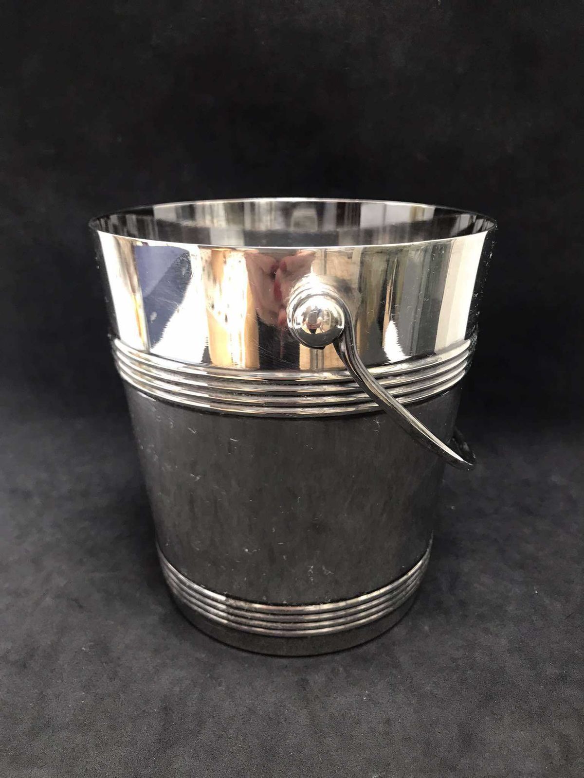 Vintage Christofle Biarritz Ice Bucket: Silver Plated Art Deco Barware photo vintage
