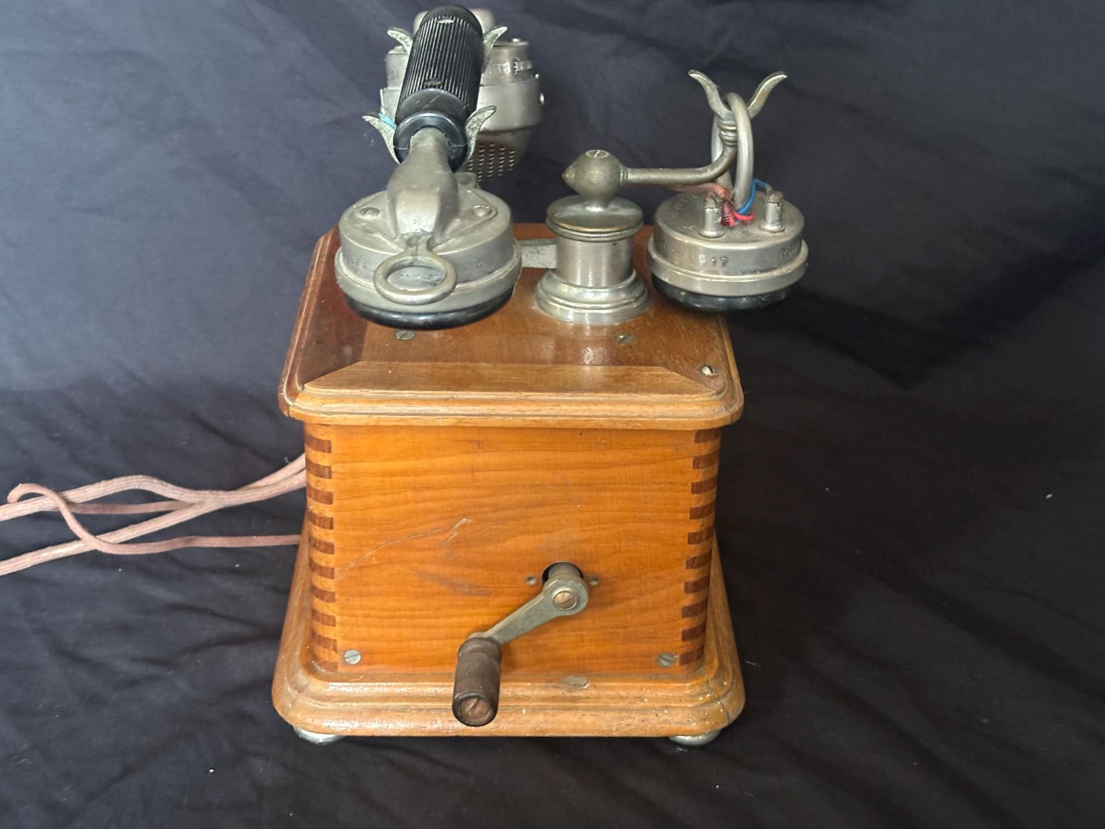 Hand Crank Telephone Circa 1934 French Telephone, Thomson Houston Model 1910 photo for sale