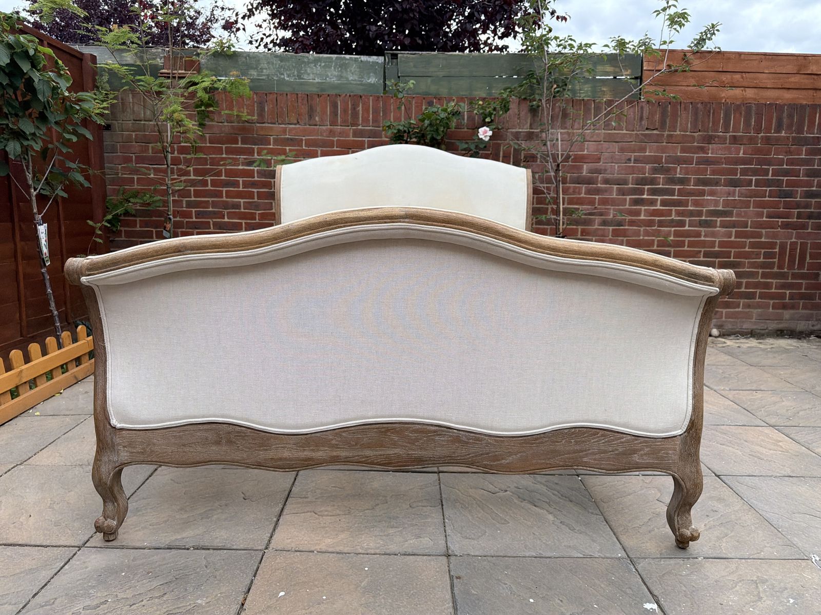 Furniture Stunning Loaf Antoinette French Sleigh Upholstered Solid Oak Double Size Bed Frame   Rrp £1,395 photo