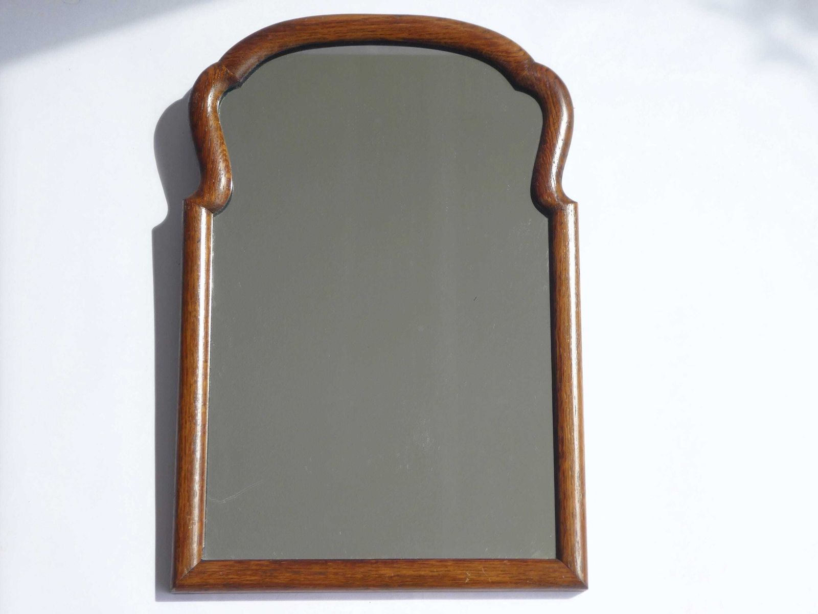 Antique Small Scalloped Wooden Wall Mirror, Dutch Wood Framed Mirror, Farmhouse Decor, photo Home Decor