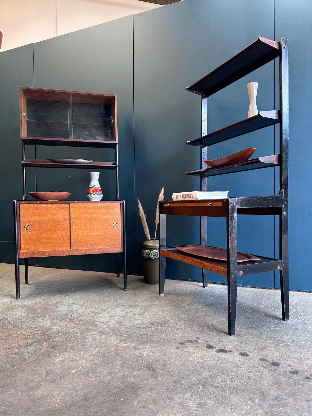 A Pair Of Mid Century Display, Storage, Shelving And Cabinets photo for sale