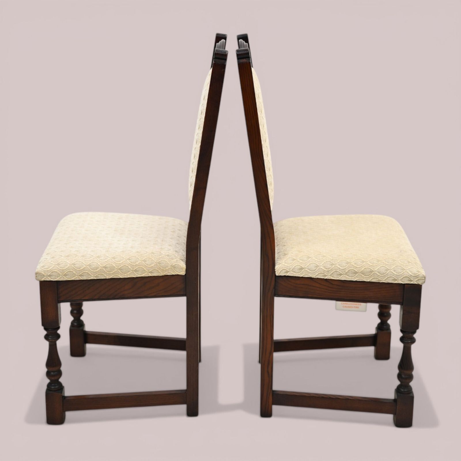 2 Old Charm Dining Chairs Solid Oak Tudor Brown Finish Exc Free Uk Delivery photo Furniture