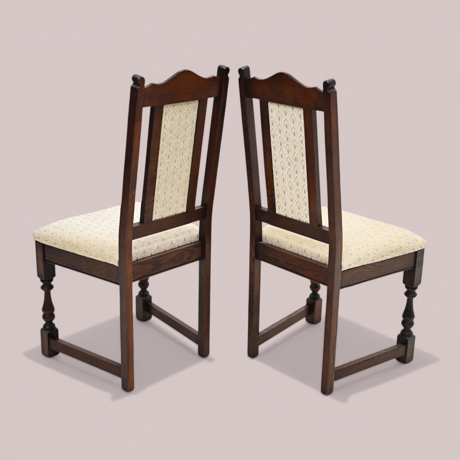 2 Old Charm Dining Chairs Solid Oak Tudor Brown Finish Exc Free Uk Delivery photo 367.0