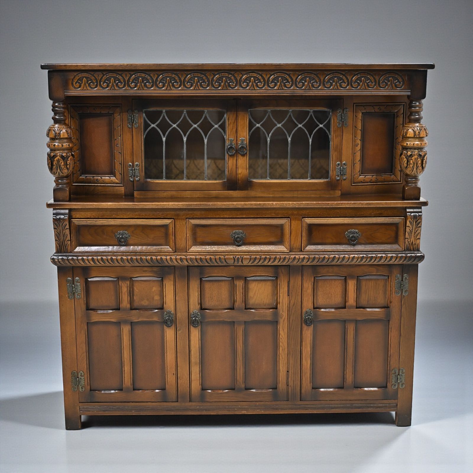 Old Charm Court Cupboard Oak Tudor Style Free Uk Delivery.