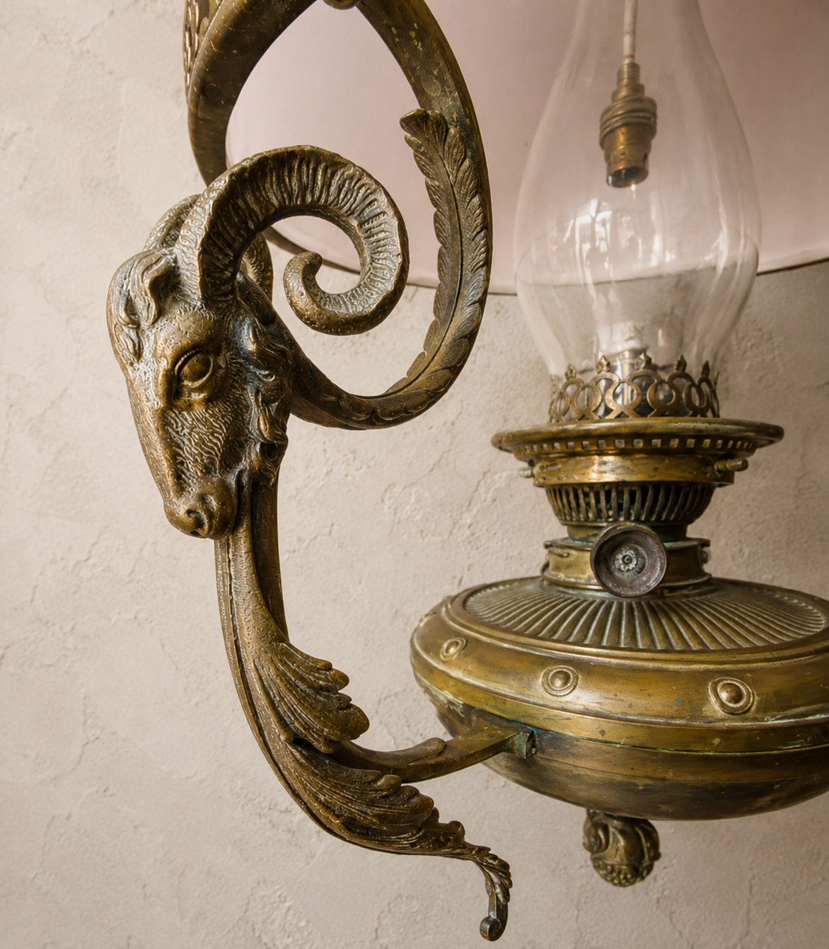 Hinks & Son Birmingham Brass Rise And Fall Hanging Oil Lamp C.1900 photo Lighting