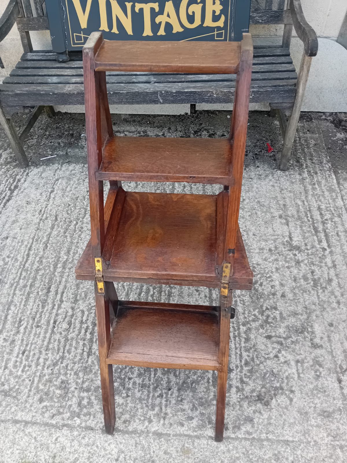 photo vintage A Late Victorian Arts & Crafts Oak Metamorphic Library Chair, C.1890–1910, With