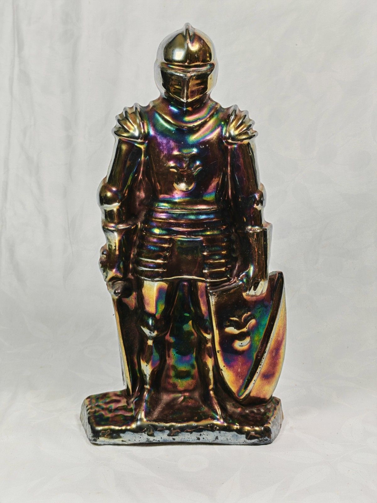 Vintage Iridescent Knight Fireside Companion Set Cast Iron Fireplace Tools