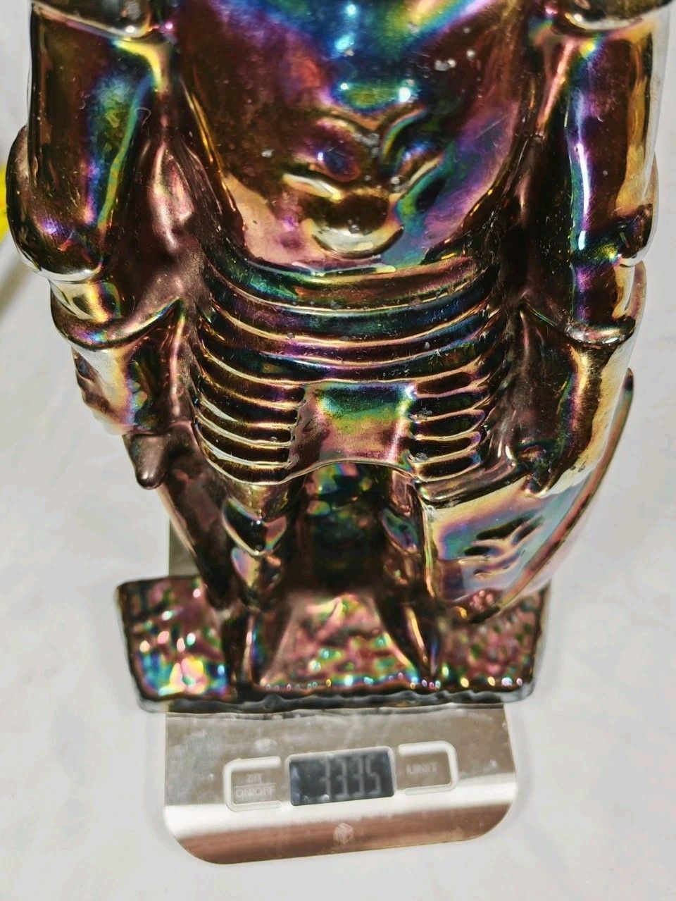 photo for sale Vintage Iridescent Knight Fireside Companion Set Cast Iron Fireplace Tools