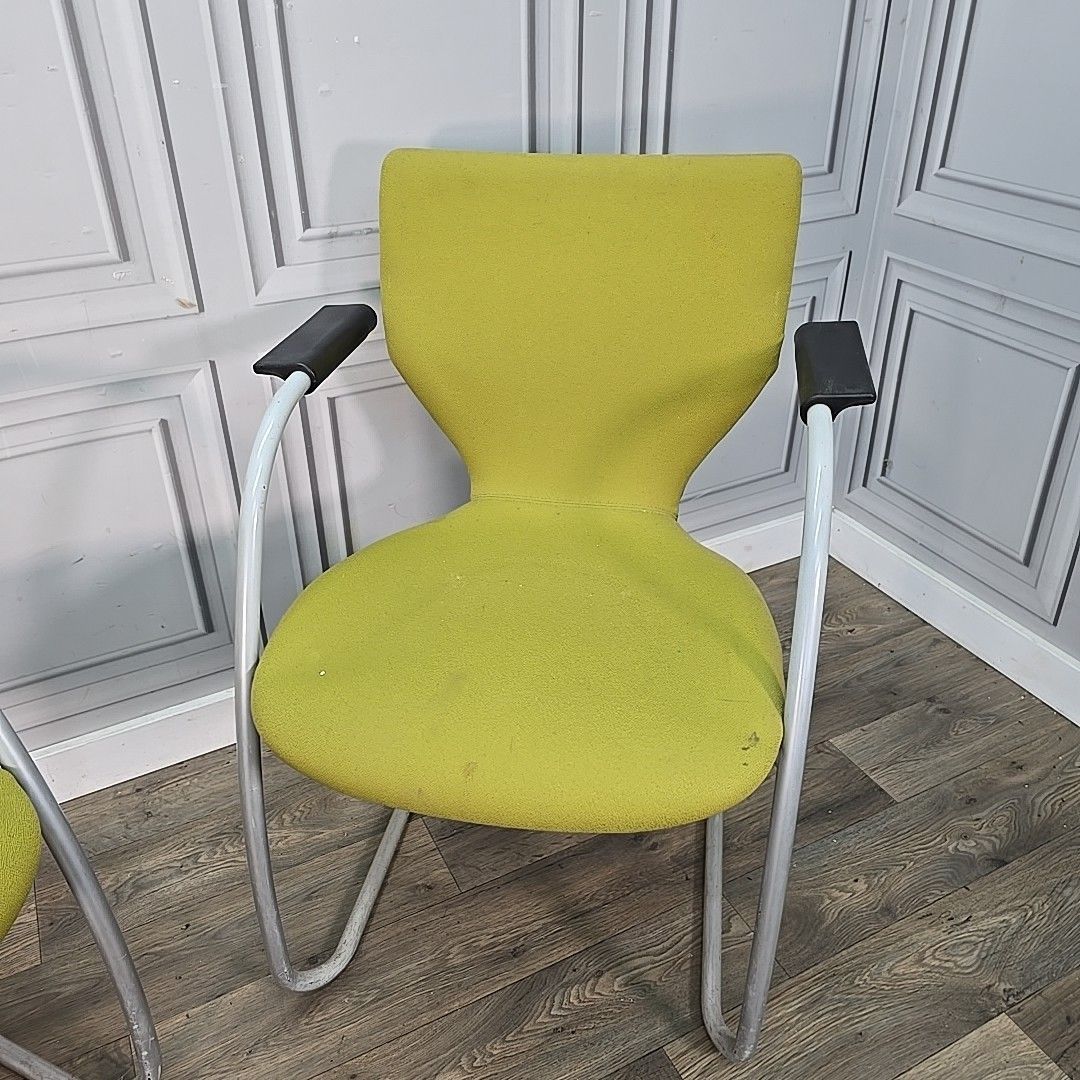 Pair 2 Cantilever Chairs Orangebox X10 Guest Visitor Office Desk Waiting Room photo Furniture