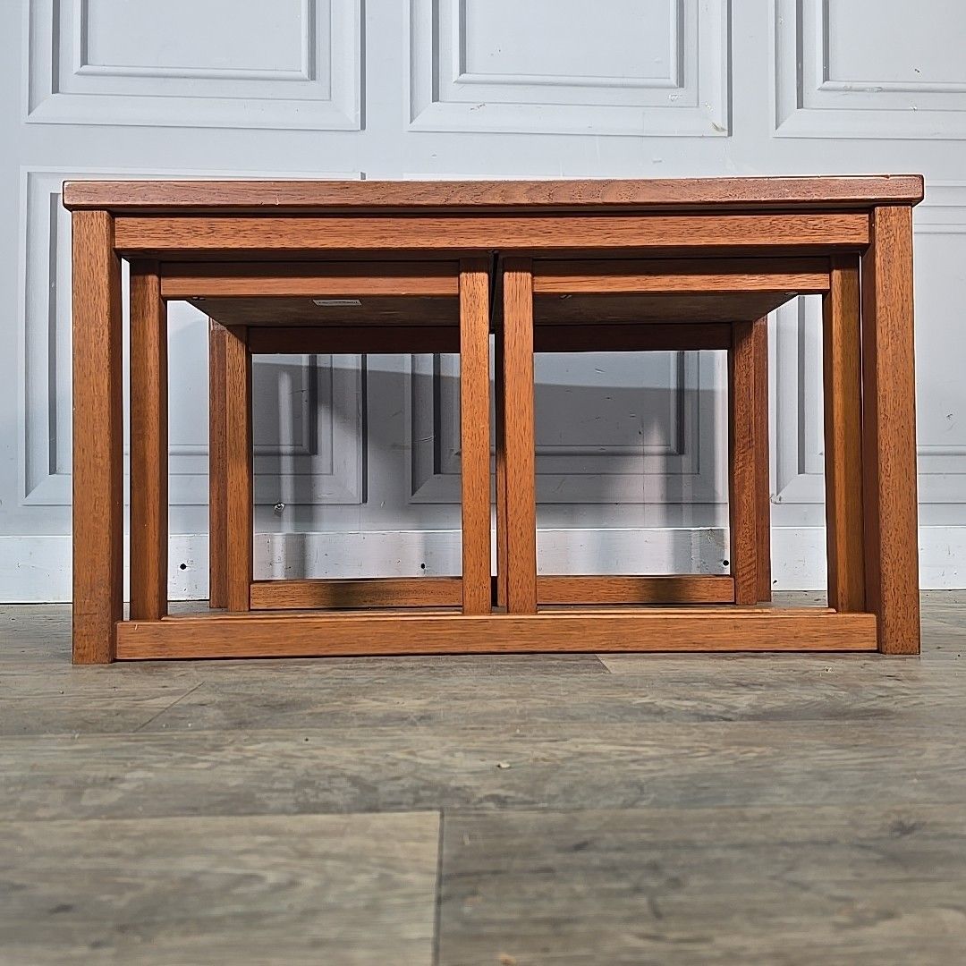 Retro Nest Of Tables Vintage Mid Century Modern Teak – Coffee Side Danish Mcm photo 230.0