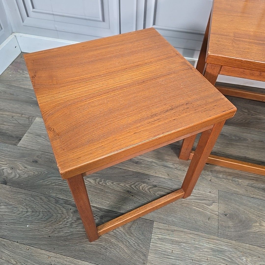 Retro Nest Of Tables Vintage Mid Century Modern Teak – Coffee Side Danish Mcm photo buy