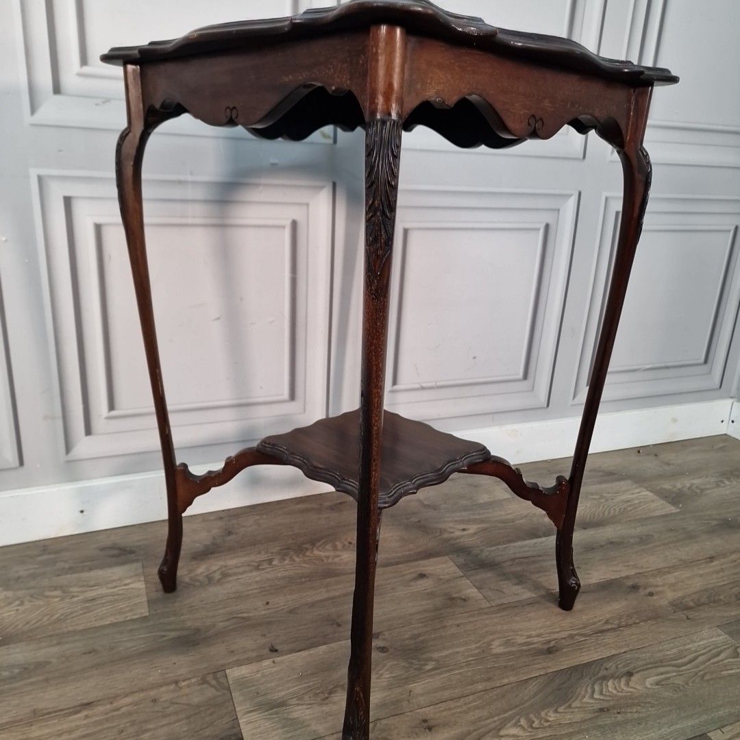 Antique Occasional Side Table Edwardian Mahogany Carved Window Hall Wooden photo 170.0