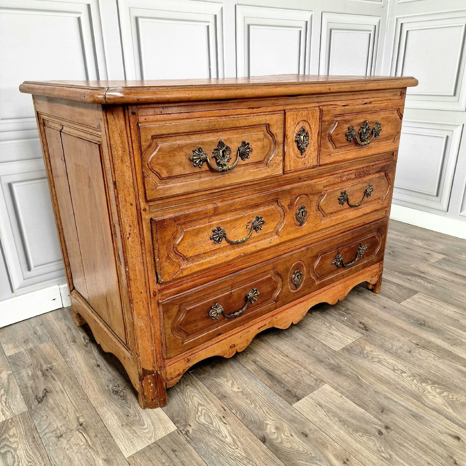 Antique Spanish Chest Of Drawers Commode 18th Century Cherry Wood Georgian