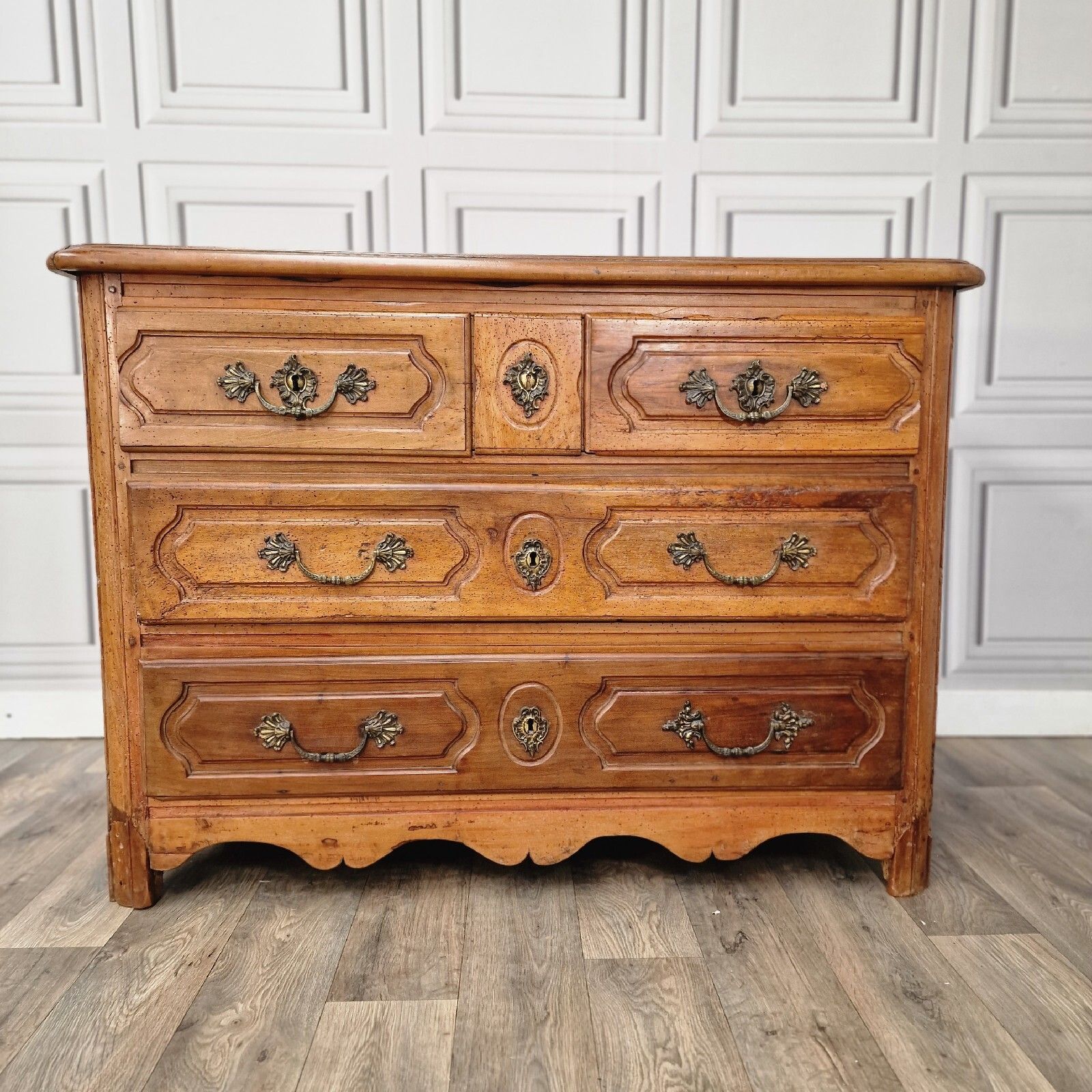 Antique Spanish Chest Of Drawers Commode 18th Century Cherry Wood Georgian photo furniture
