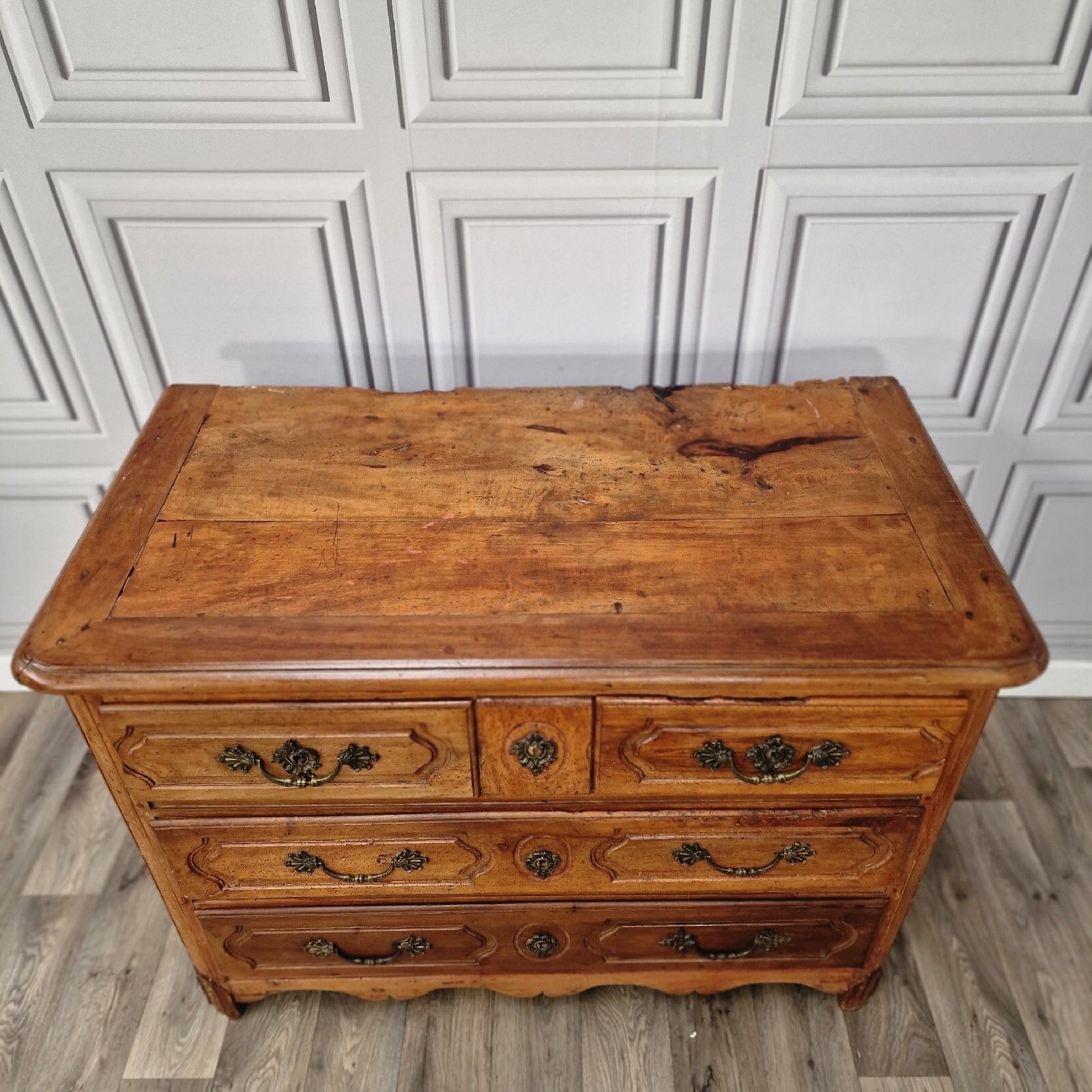 Antique Spanish Chest Of Drawers Commode 18th Century Cherry Wood Georgian photo for sale
