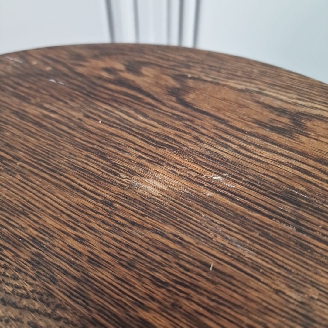 photo vintage Antique Plant Stand Table Solid Wood Carved Round Animal Foot Wooden Torchere