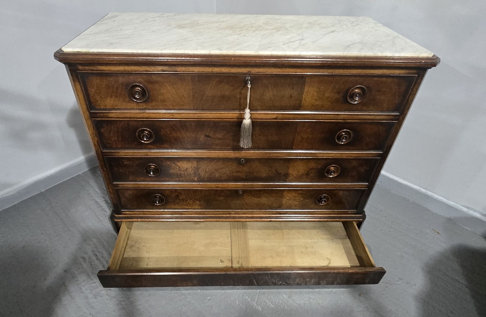 1595.0 Superb French Walnut Commode Chest Of Drawers photo