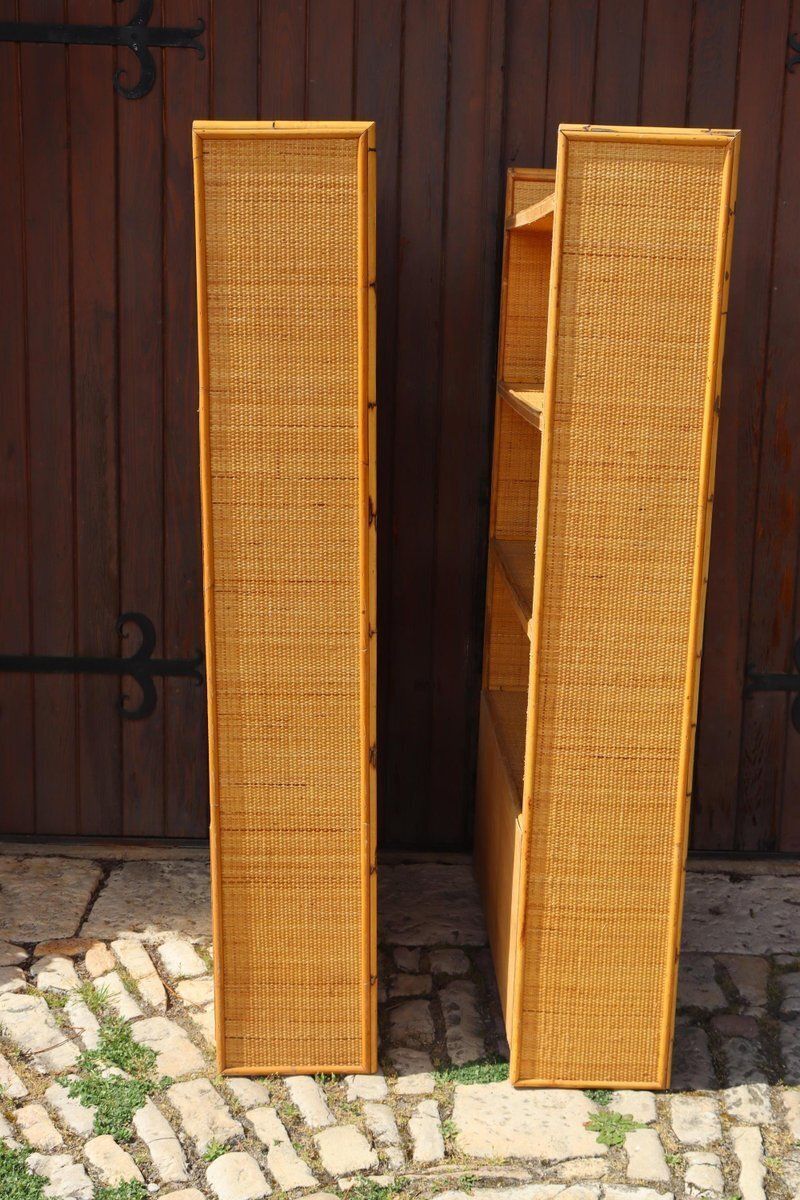 Rattan Shelves By Dal Vera, 1960s, Set Of 2 photo Furniture
