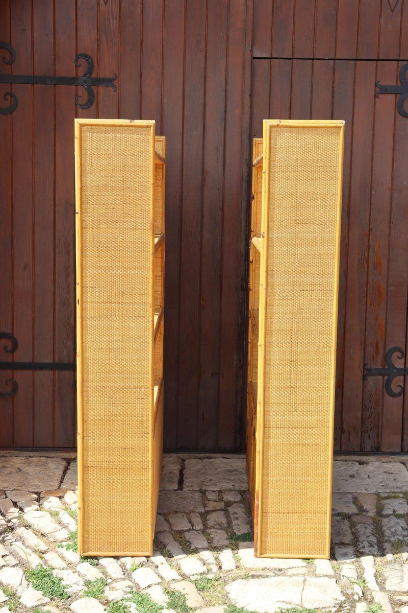 Rattan Shelves By Dal Vera, 1960s, Set Of 2 photo vinterior
