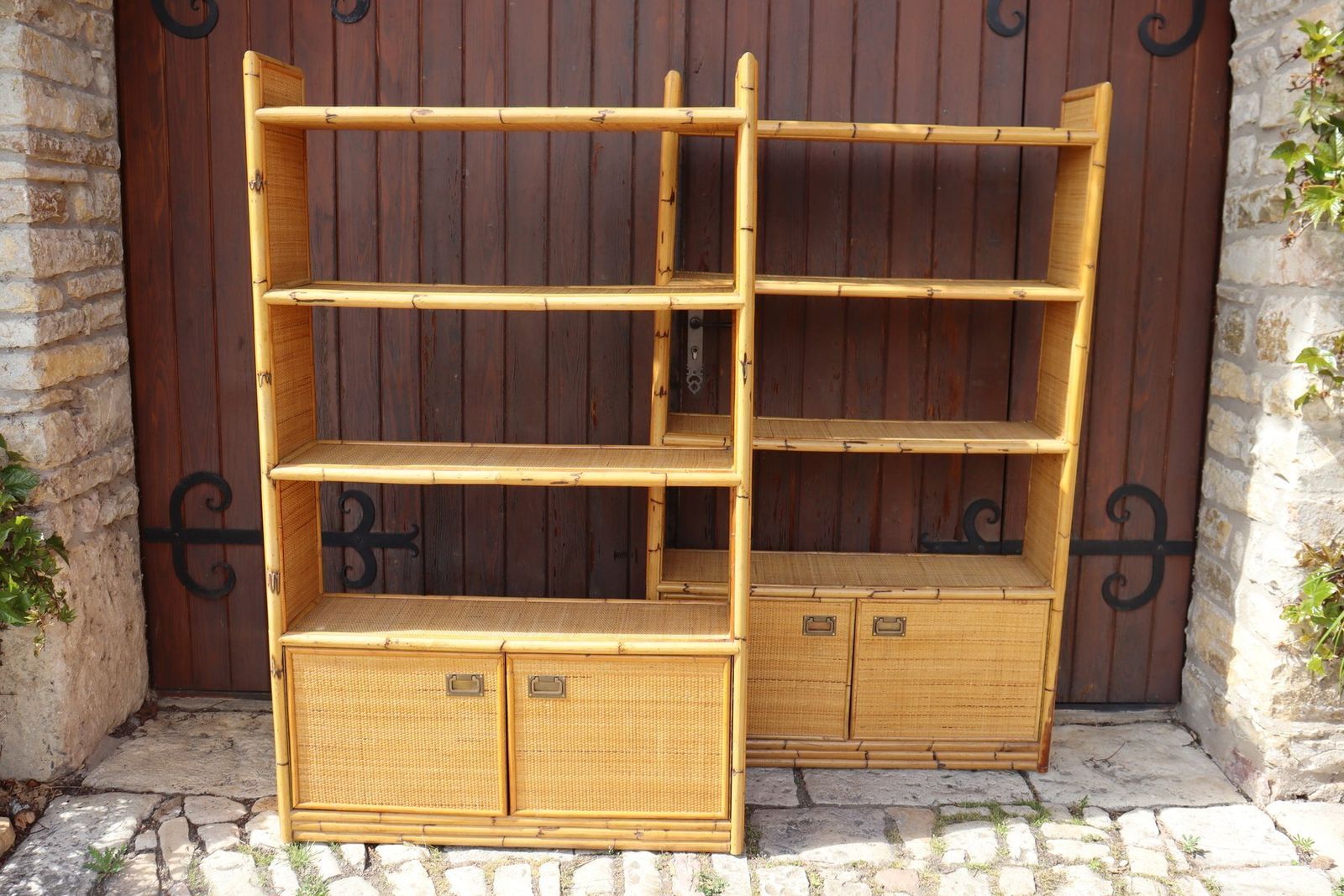 photo furniture Rattan Shelves By Dal Vera, 1960s, Set Of 2