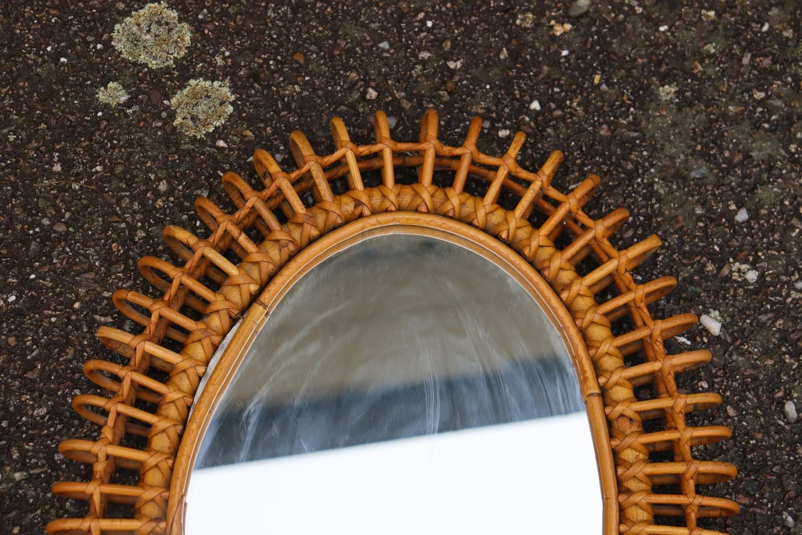 Rattan Mirrors Attributed To Franco Albini, Italy, 1950s 1960s, Set Of 2 photo furniture