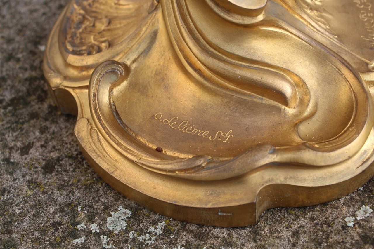 Antique Bronze Lamp Base By Lelievre And Susse Frères, 1800s photo vintage