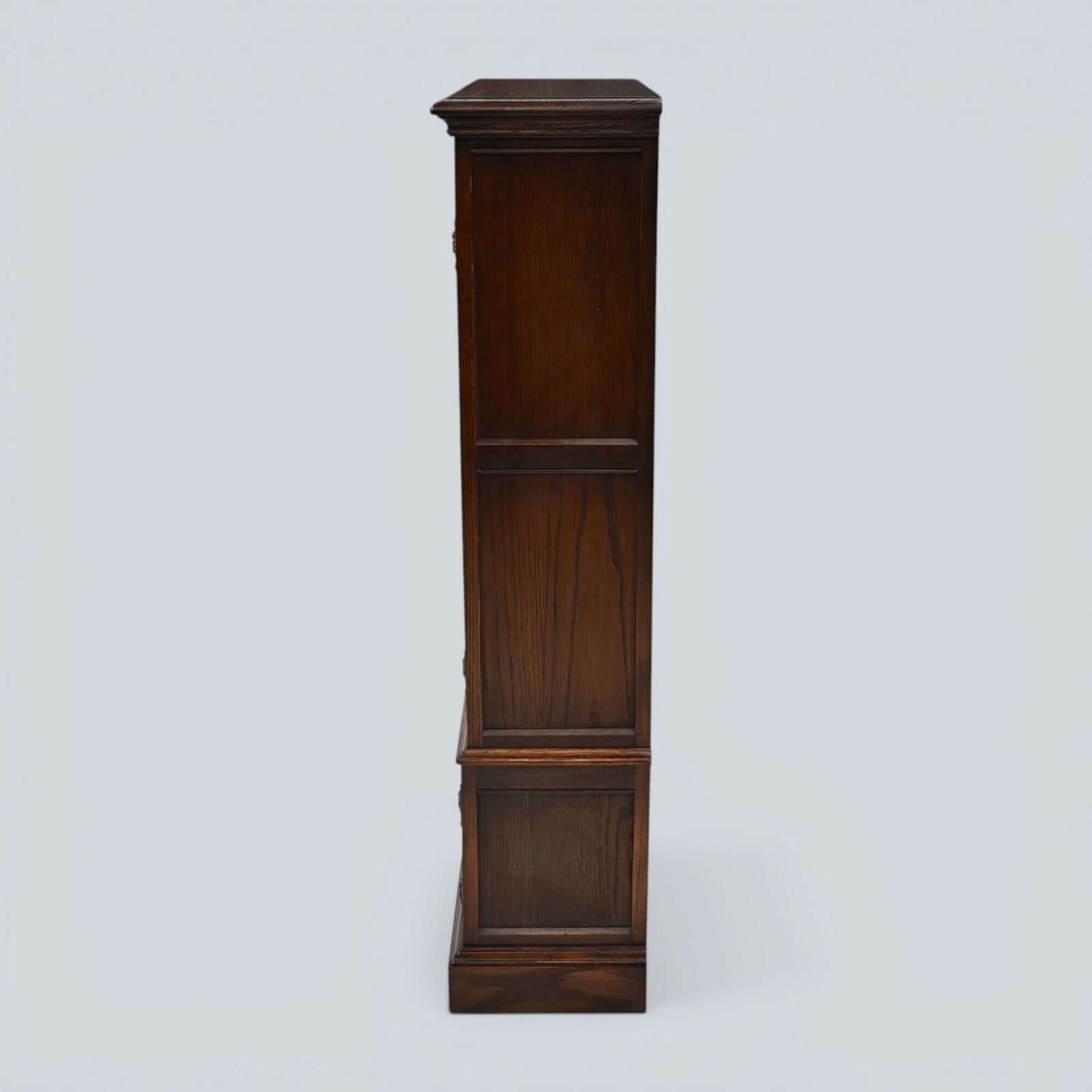 Old Charm Glazed Bookcase Shelves Tudor Brown Free Uk Delivery photo Furniture