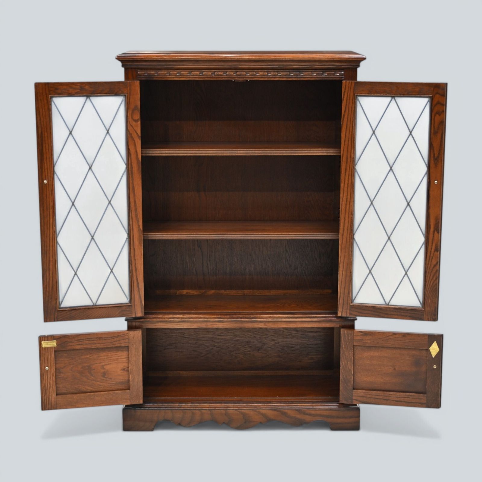 photo for sale Old Charm Glazed Bookcase Shelves Tudor Brown Free Uk Delivery