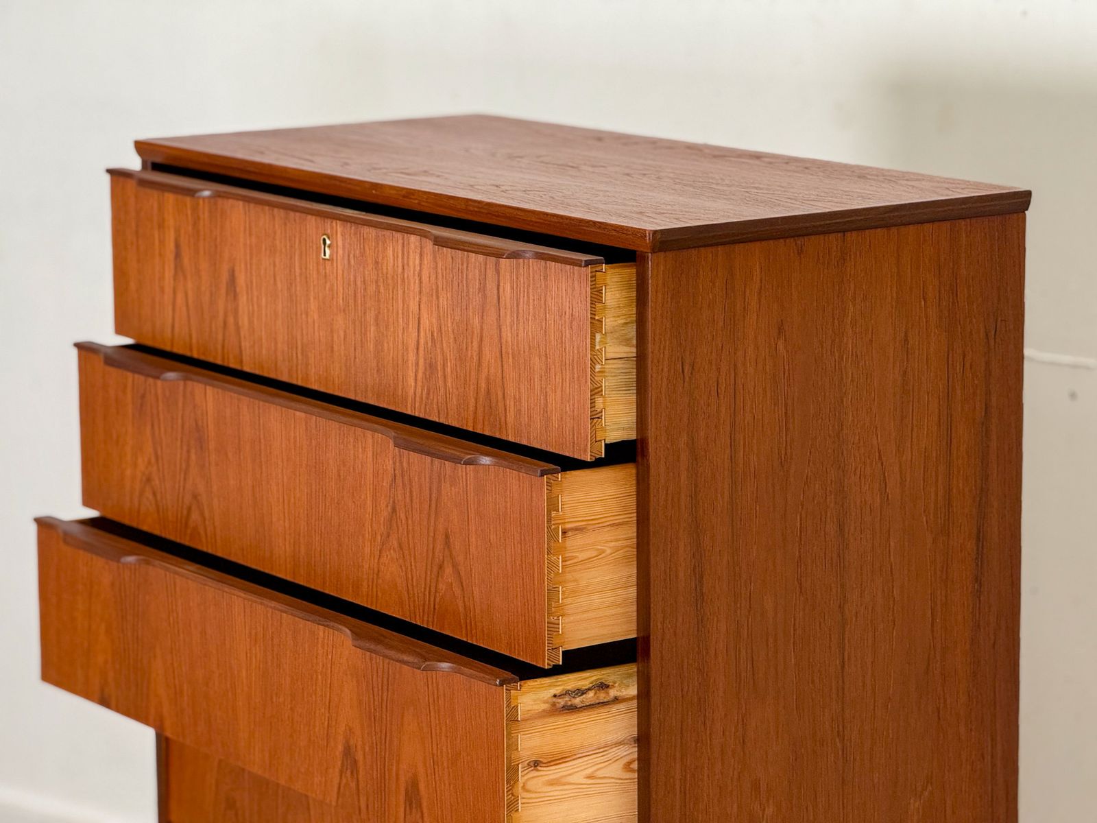 Mid Century Tall Chest Of Drawers (Made In Denmark 1960) photo vintage