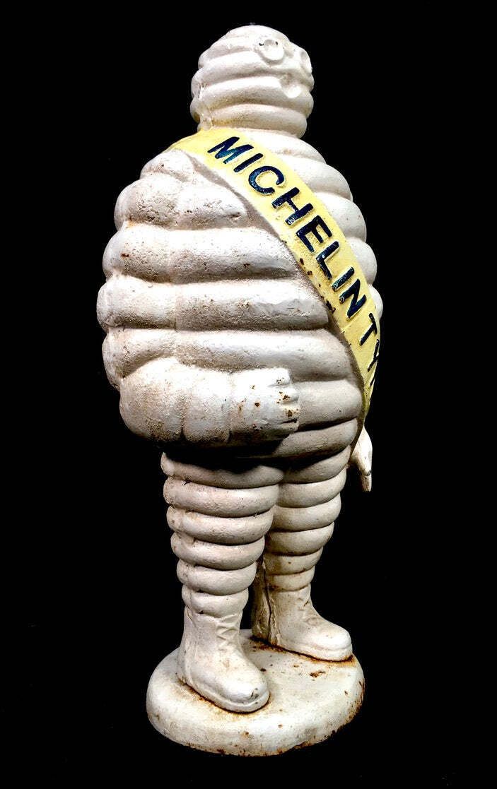 Antique Advertising 1940s Original Cast Iron Garage Michelin Man Bibendum Statue