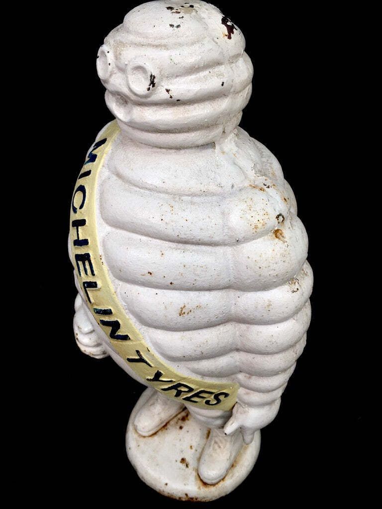 Antique Advertising 1940s Original Cast Iron Garage Michelin Man Bibendum Statue photo buy