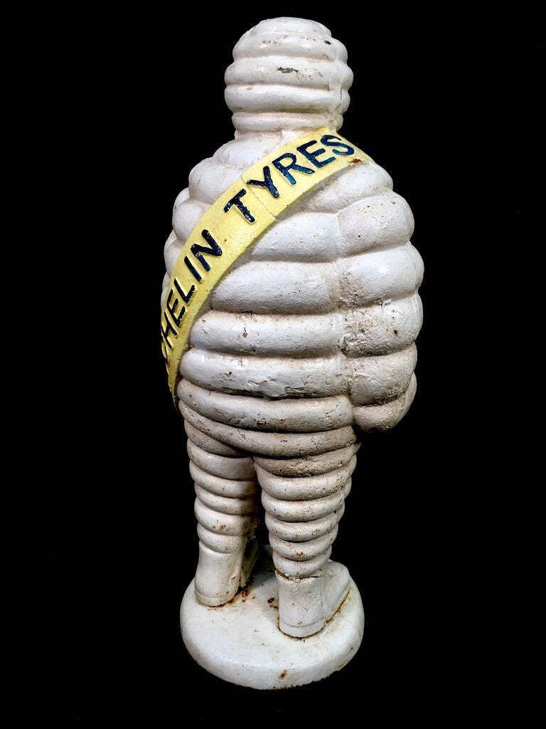photo furniture Antique Advertising 1940s Original Cast Iron Garage Michelin Man Bibendum Statue
