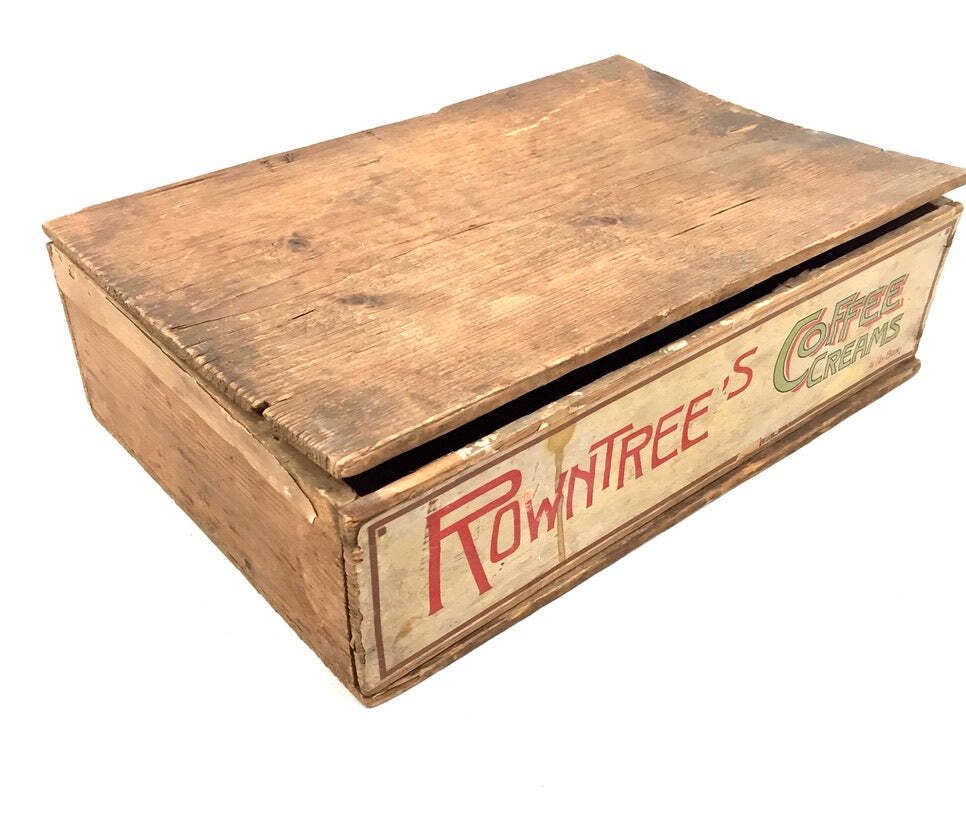 Antique Advertising   Rowntree's Coffee Creams Wooden Shop Counter Display Box photo furniture