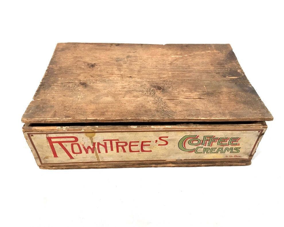 Antique Advertising   Rowntree's Coffee Creams Wooden Shop Counter Display Box photo Home Decor