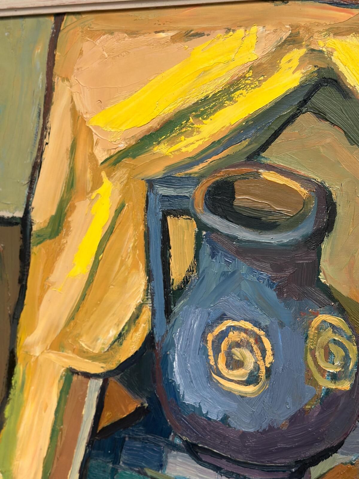 Art Original Swedish Oil On Panel – “Still Life With Jug And Bottles” By Martin Lindberg – 1951 – Vintage & Framed – 79 × 109 Cm (31.1" × 42.9") photo