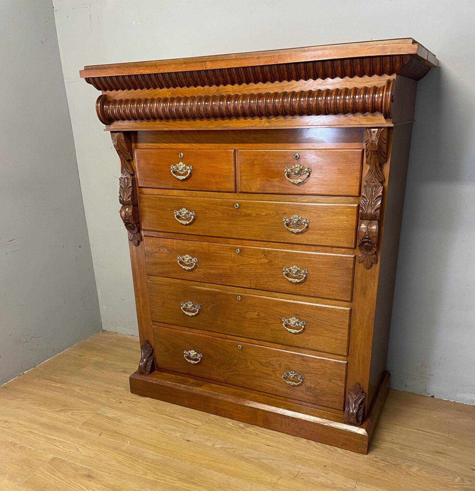 C19th Superb Quality Rare Country House Walnut Scottish Chest Of Drawers photo furniture