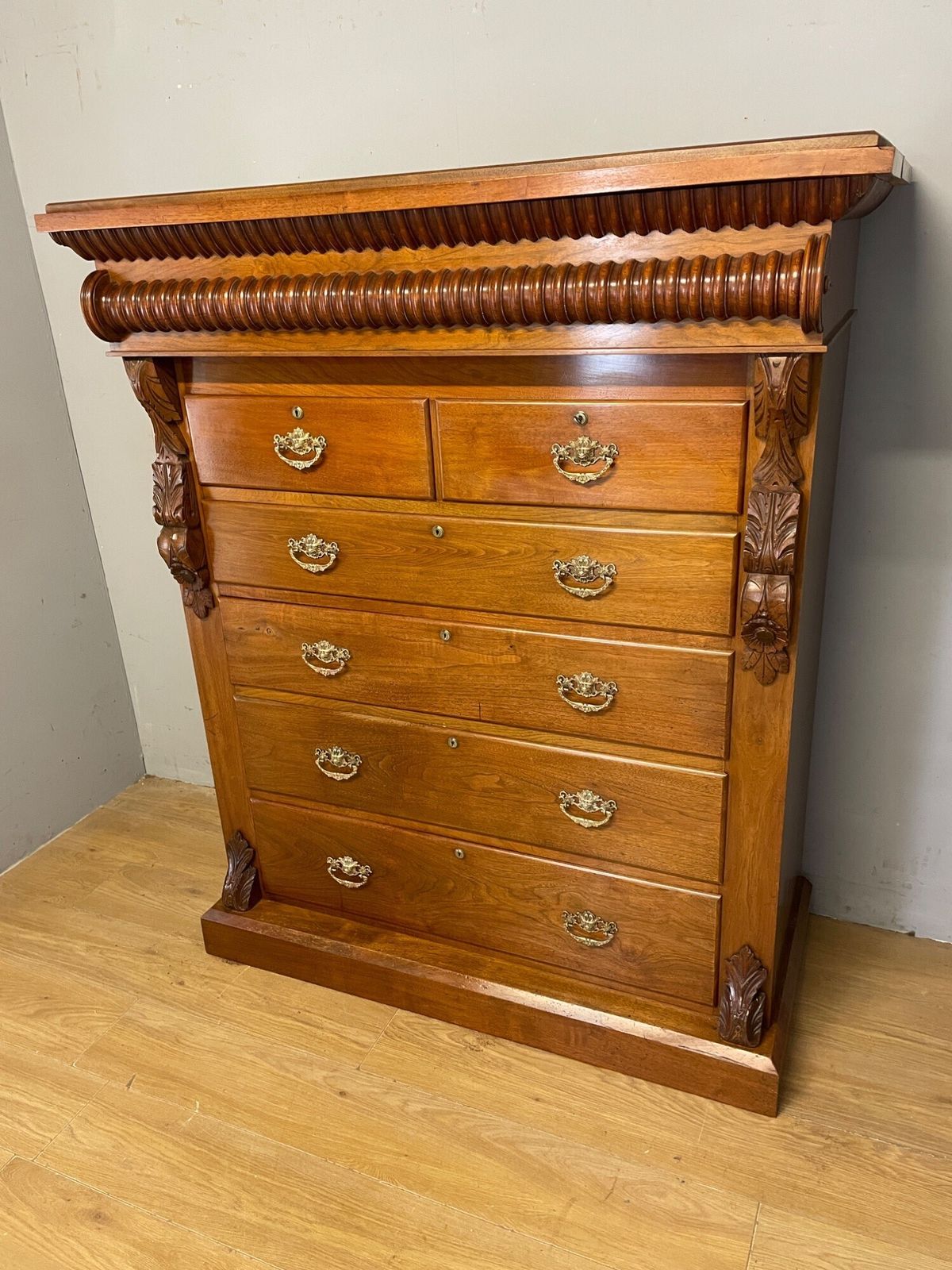 photo for sale C19th Superb Quality Rare Country House Walnut Scottish Chest Of Drawers