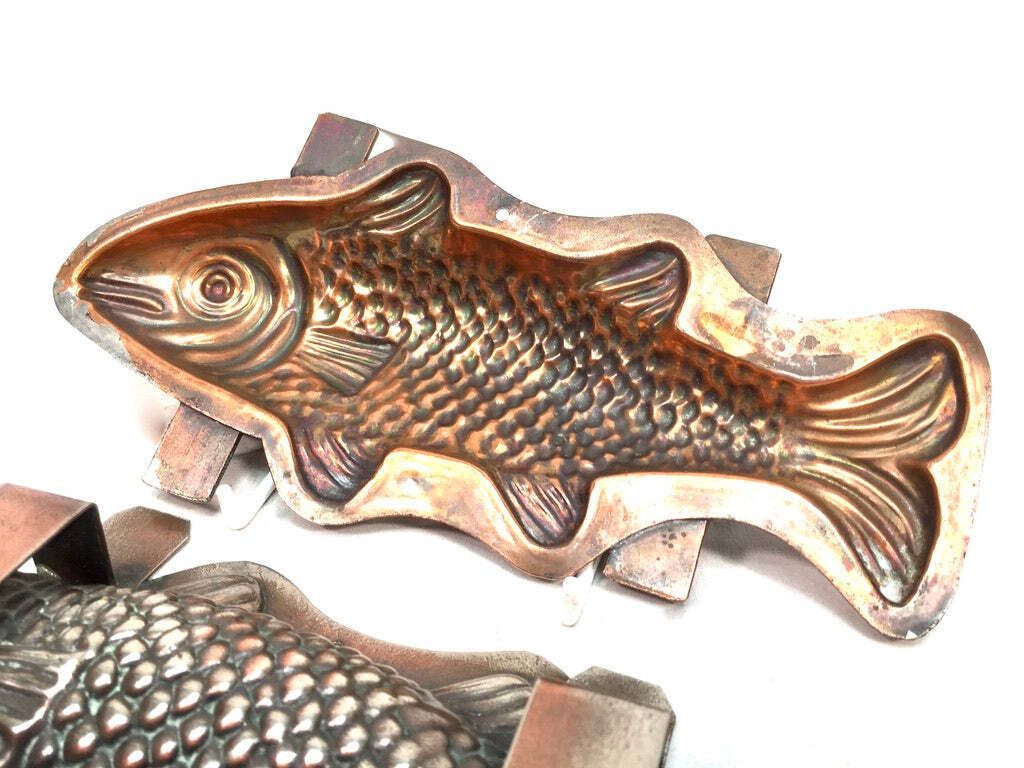 Antique Kitchenalia   French Copper Fish Chocolate Mould By Letang Fils C.1900 photo Home Decor