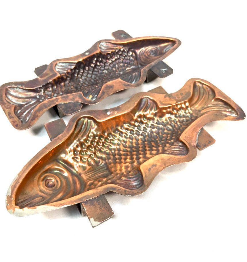 Antique Kitchenalia   French Copper Fish Chocolate Mould By Letang Fils C.1900 photo buy